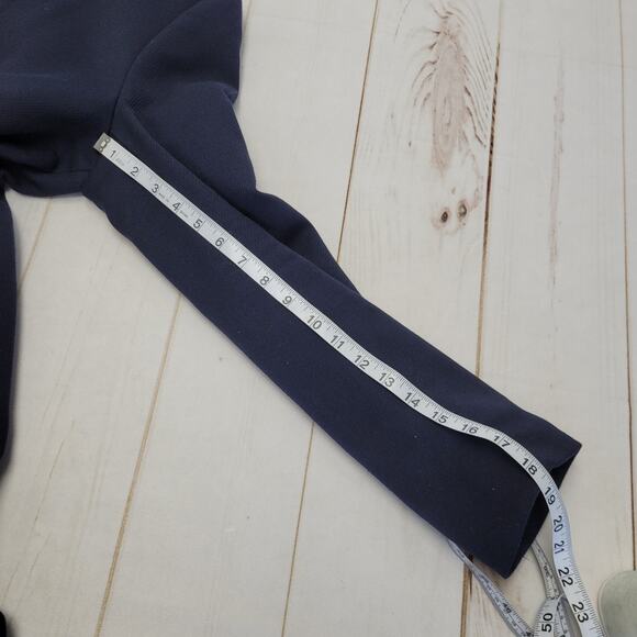 Zara Man navy blue tailored pea coat trench jacket full zip high collar - Picture 6 of 15